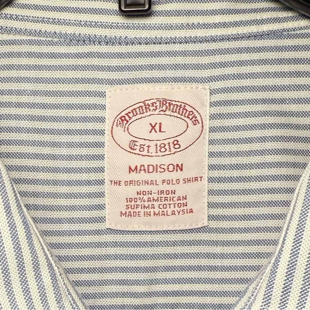 (2) Brooks Brothers Men’s Supima Cotton Oxford Striped Shirts XL - Picture 5 of 11